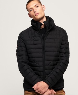 Superdry Double Cipzár Fuji Férfi Kabát Fekete | HLFXU7934